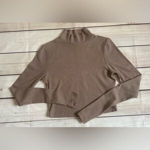 UGG Women's Cropped Cowl Turtleneck Sweater in Taupe